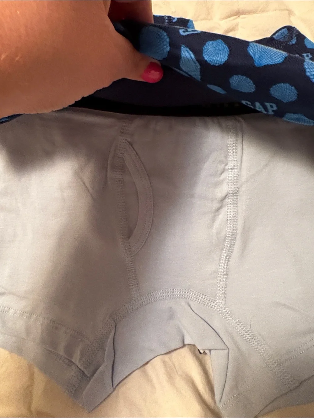GAP Kids Navy and Light Blue Shell Print Boxer Briefs 3-Pack