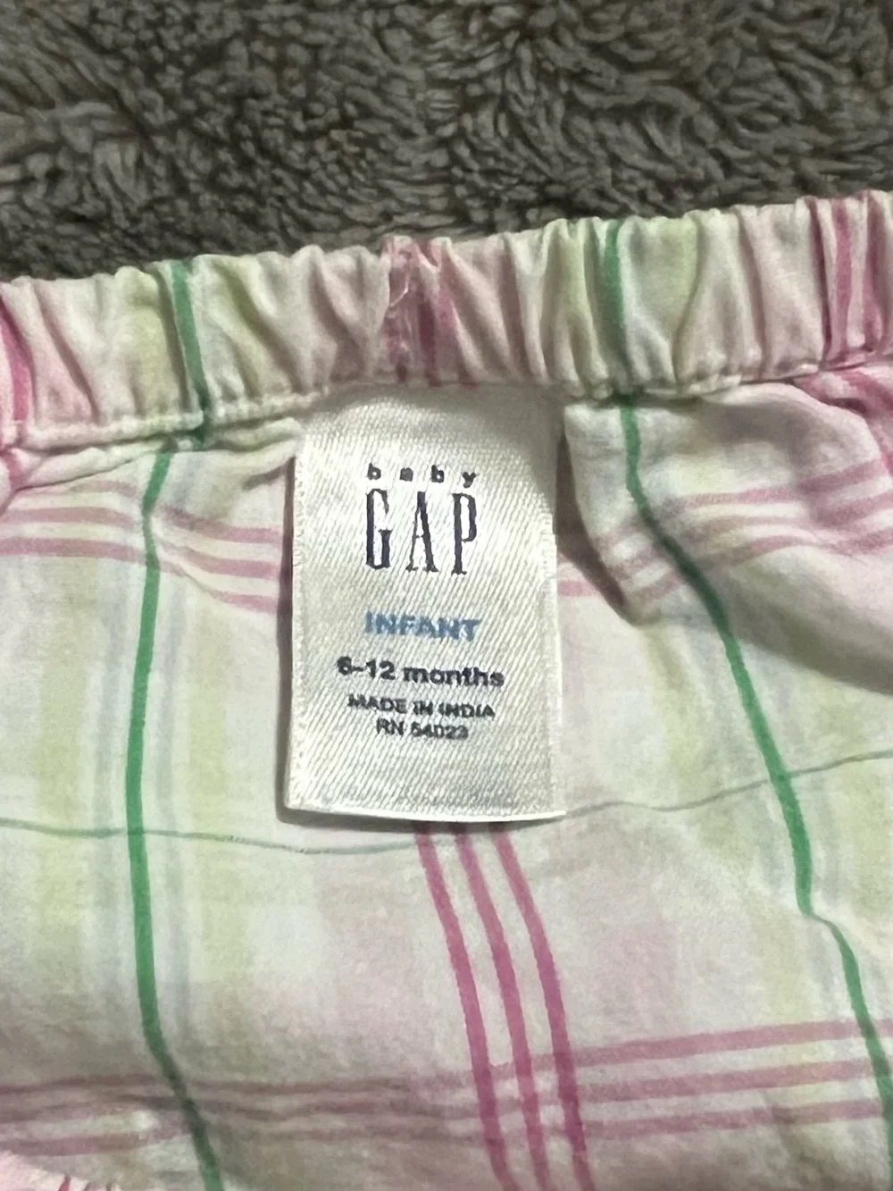 GAP Pink and Light Green Plaid Dress with Matching Diaper Cover