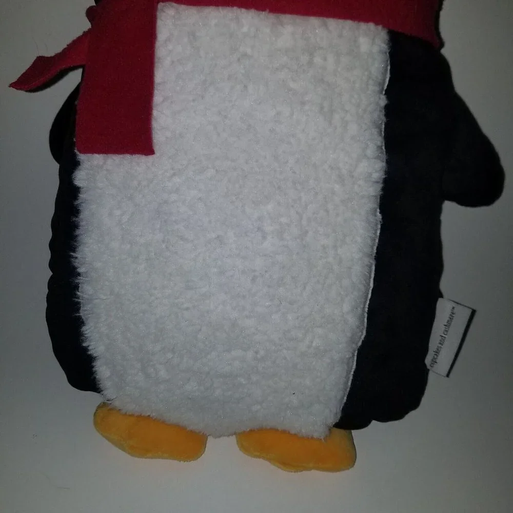 Cupcakes & Cashmere Penguin Plush Throw Pillow Stuffed Animal Toy Lovey Holiday