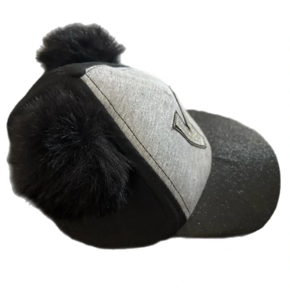 Justice V-Emblem Kids Black and Gray Cap‎