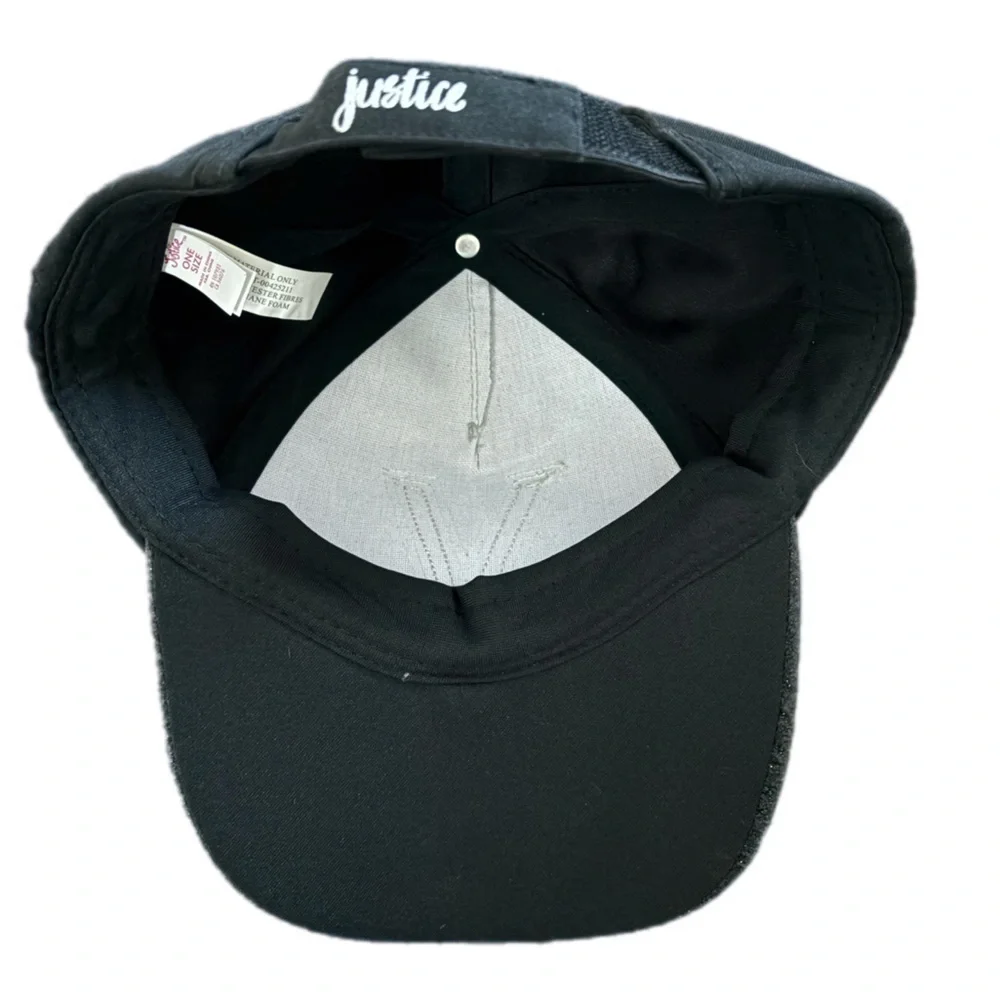 Justice V-Emblem Kids Black and Gray Cap‎