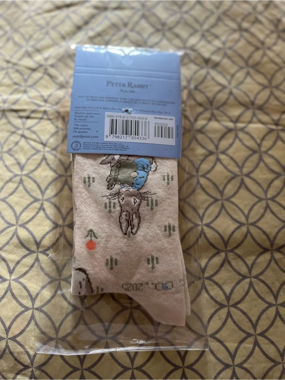 Out of Print beige socks