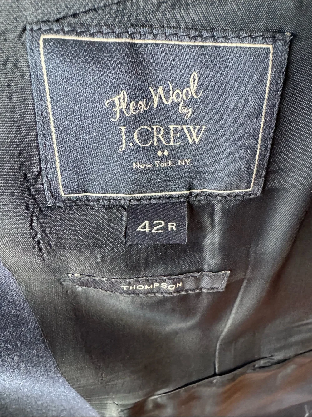 J. Crew Flex Wool Men's Navy Blue Two-Piece Suit Blazer & Trousers