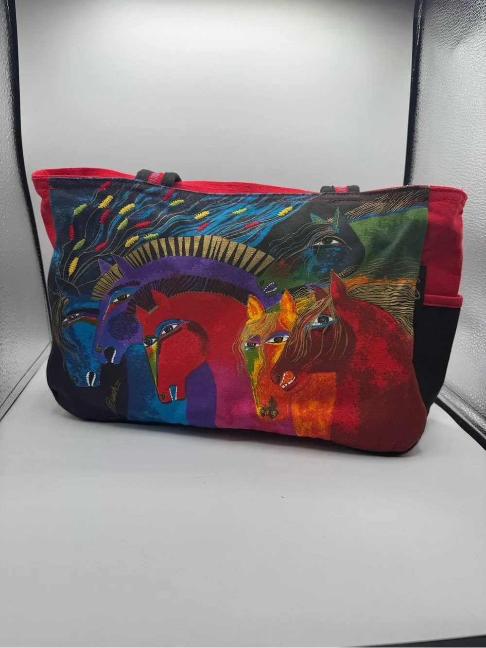 Wild Horses Of Fire Laurel Burch Medium Canvas Art Hobo Purse Tote Equine
