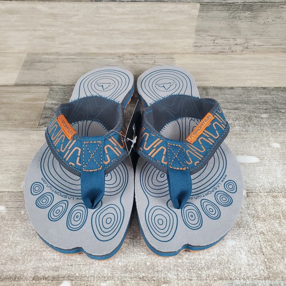 La Sportiva Mens Swing Sandals Sz 6.5 Space Blue Maple Slip On Flip Flops Thong