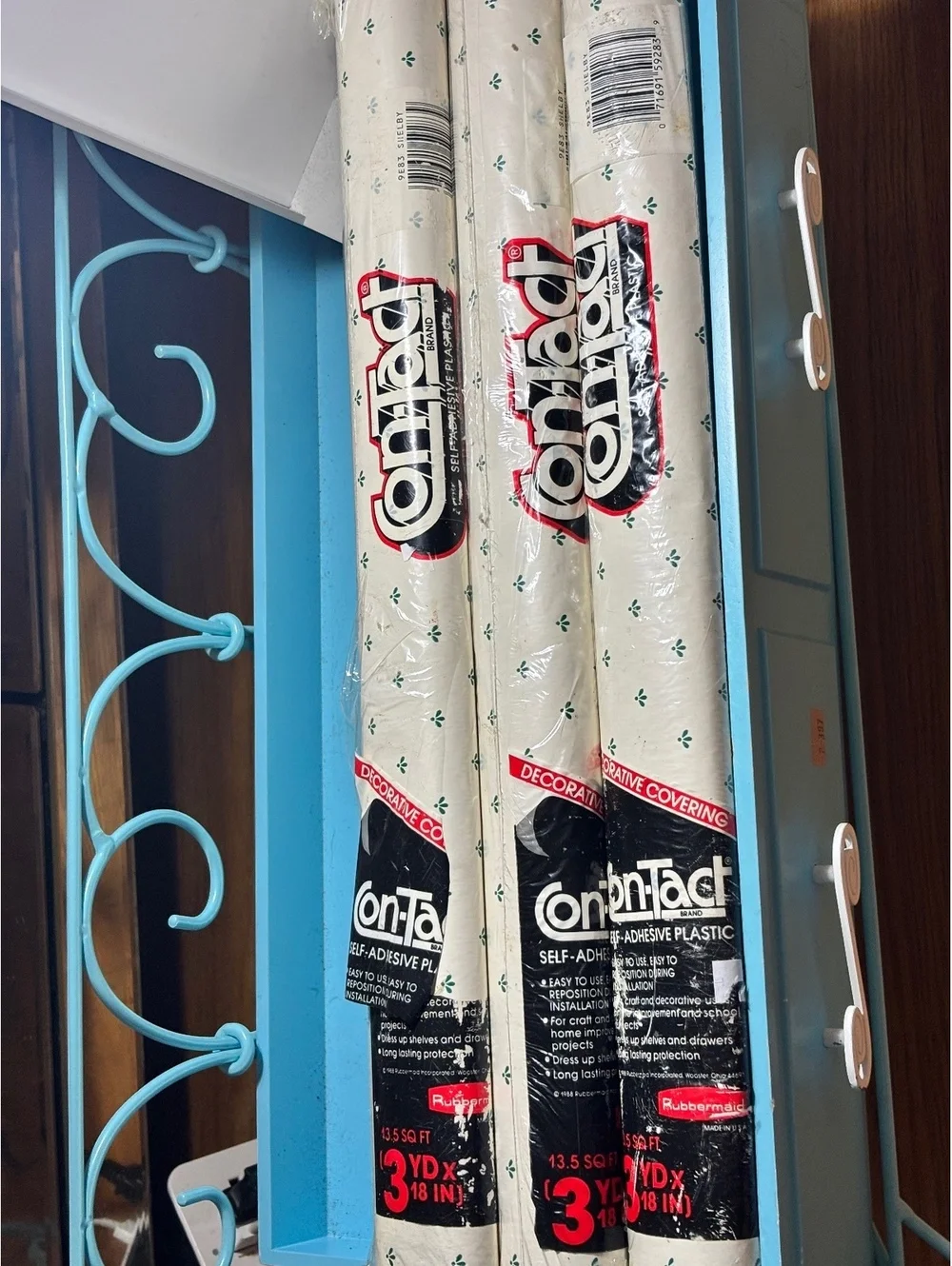 3 Contact Brand Self-Adhesive Plastic Decorative Shelf Covering 3 Yards each