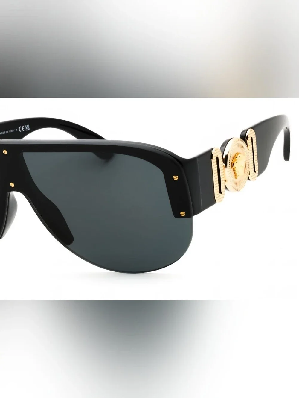 Versace 0VE4391, Black/Dark Grey, Shield, Size148X1X140,Men's Sunglasses