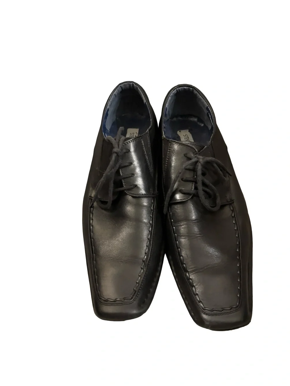 Steve Madden Grrannt Black Leather Y2K Lace-Up Preppy Dress Oxford Shoes Size 9