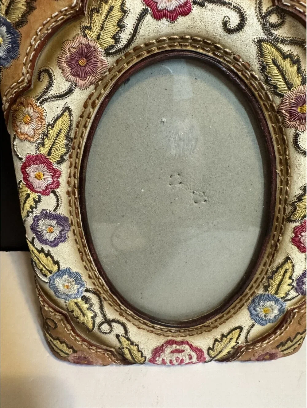 Wood Fabric Look Floral Flowers Country Farm Cottage Core Photo Frame 6x8 4x6