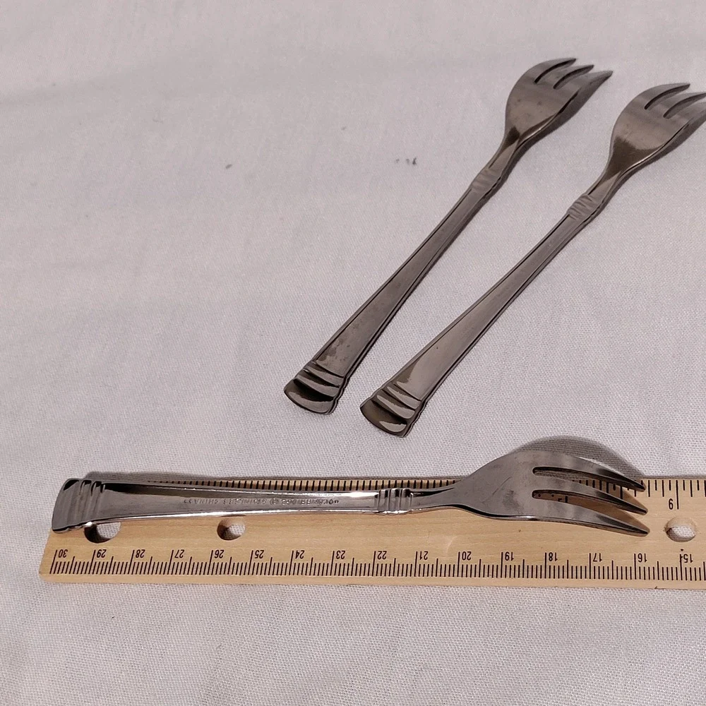 Cambridge Codie Stainless Steel Cocktail Forks Set of 3 Silverware 5 5/8