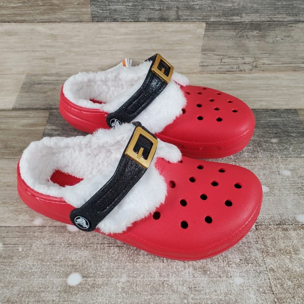 Crocs Classic Lined Santa Clogs Sz C5 5 Children Sandals Christmas Slip On Lined