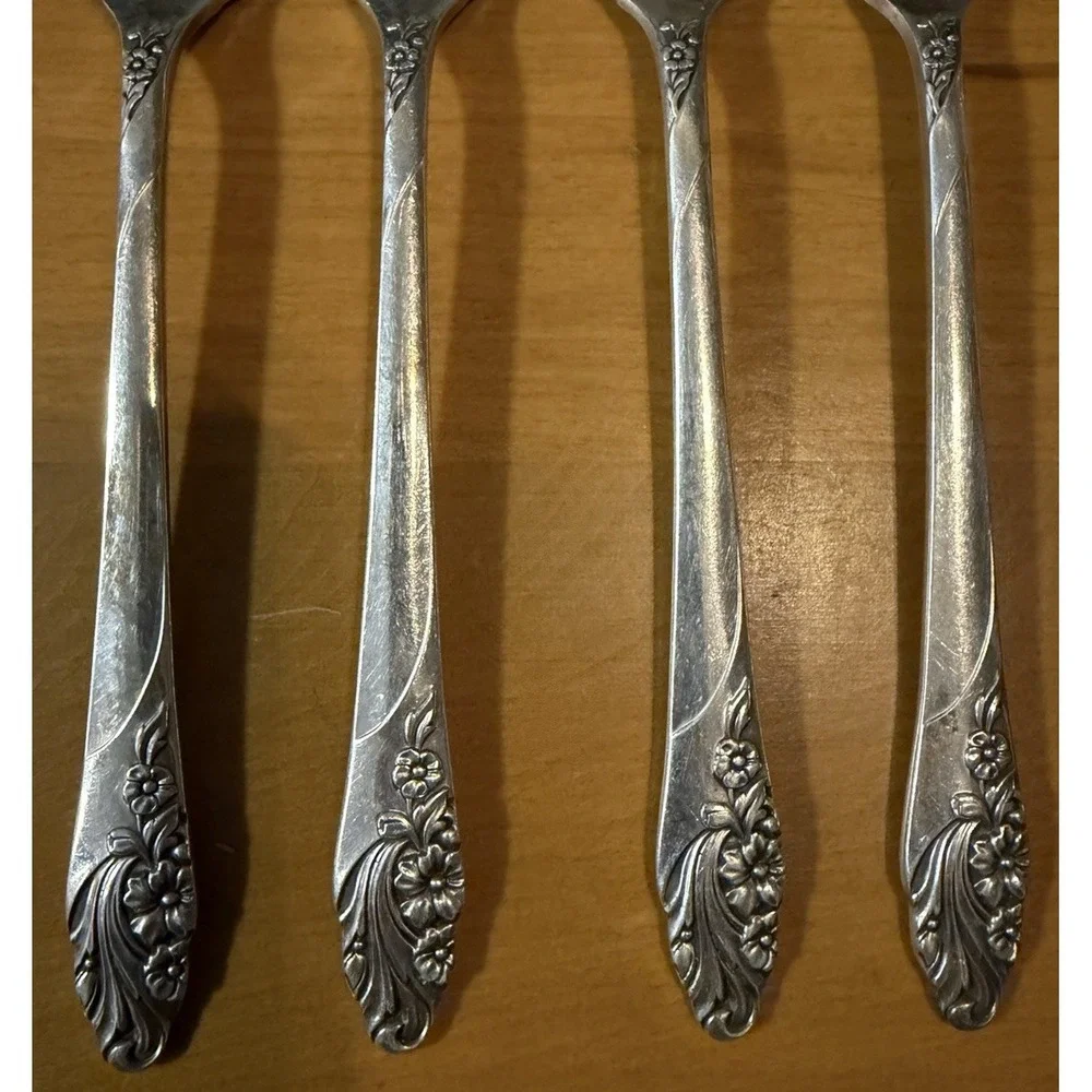 Lot 4 Oneida Community Evening Starsilverplate Salad Forks 6 5/8