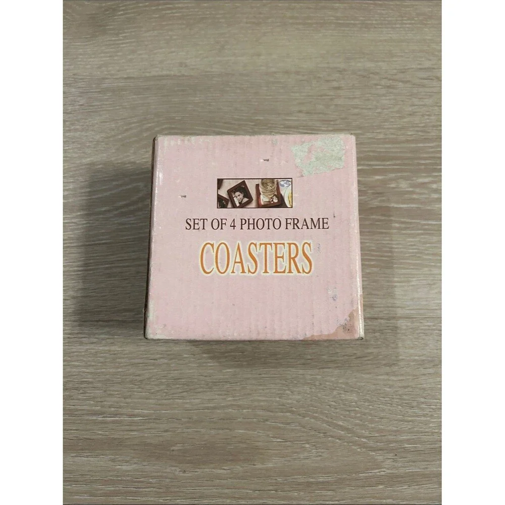 Set of 4 Photo Frame Coasters - Wooden Frame