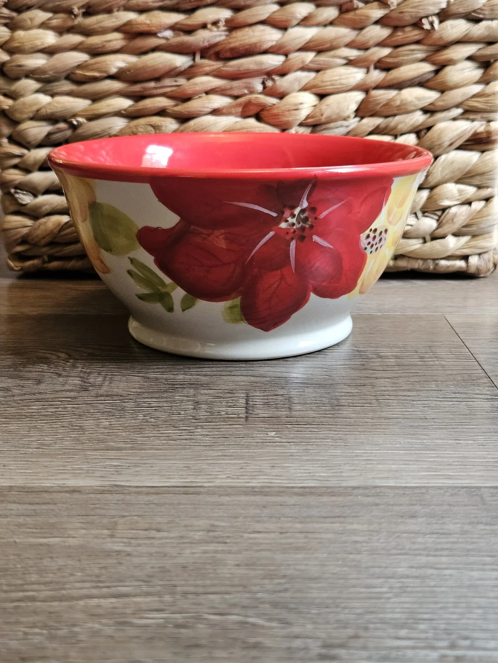 The Pioneer Woman Red and Yellow Poinsettia Ceramic Bowl