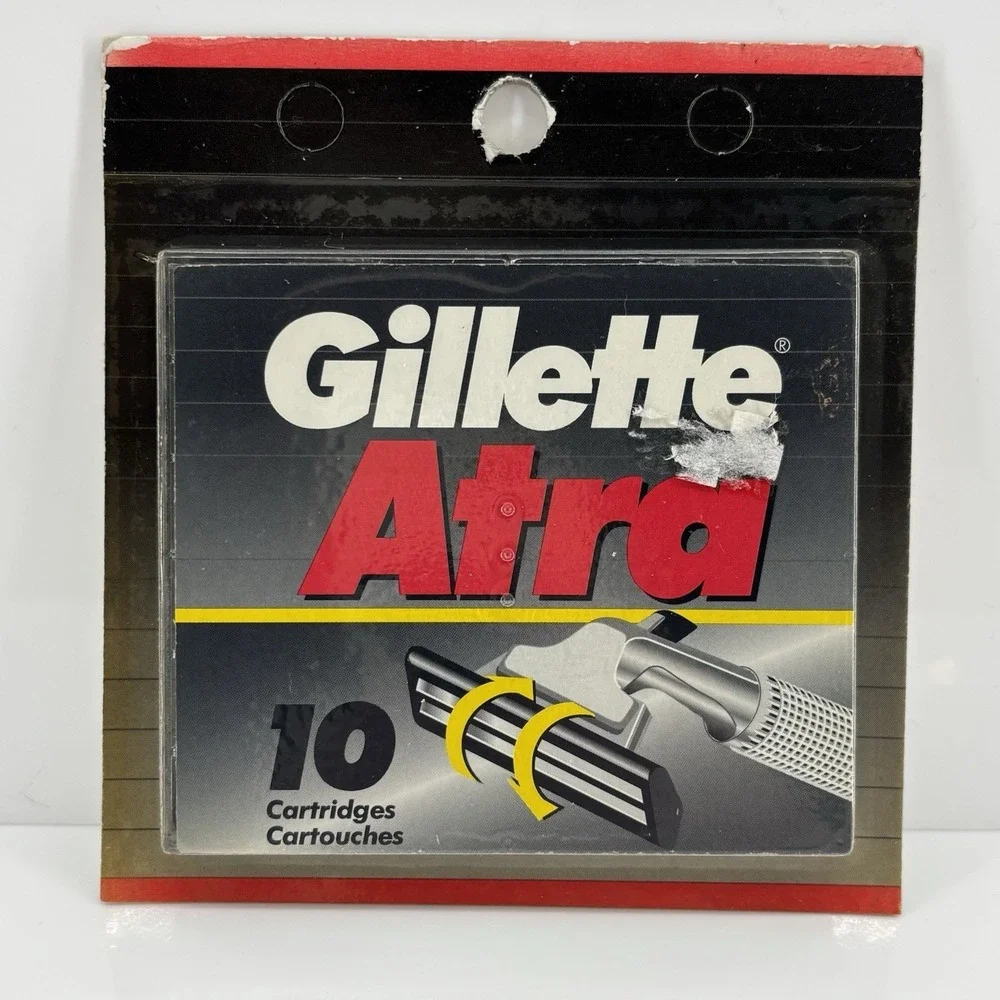 Vintage Gillette Atra Razor‎ Cartridges 10 Count Twin Blade Refill Pack NOS 1995