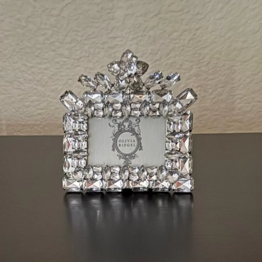 Olivia Riegel Tiara Swarovski Crystal 2x3 Photo Frame, with Original Box Rare