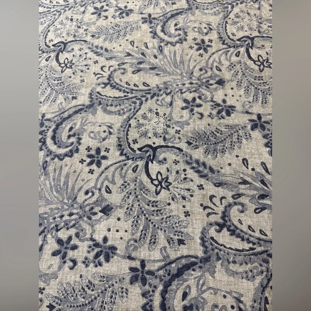 Ethan‎ Allen Queen Duvet Cover Blue Gray Paisley 90