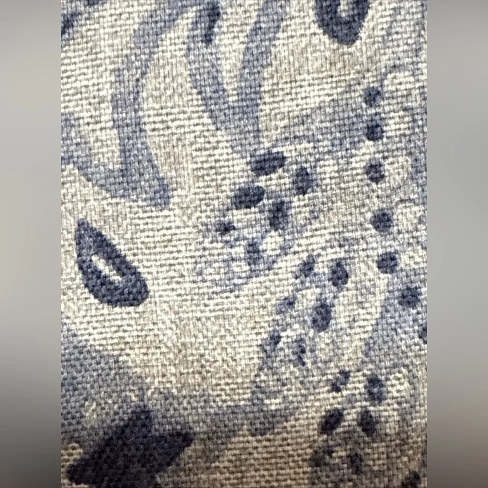 Ethan‎ Allen Queen Duvet Cover Blue Gray Paisley 90