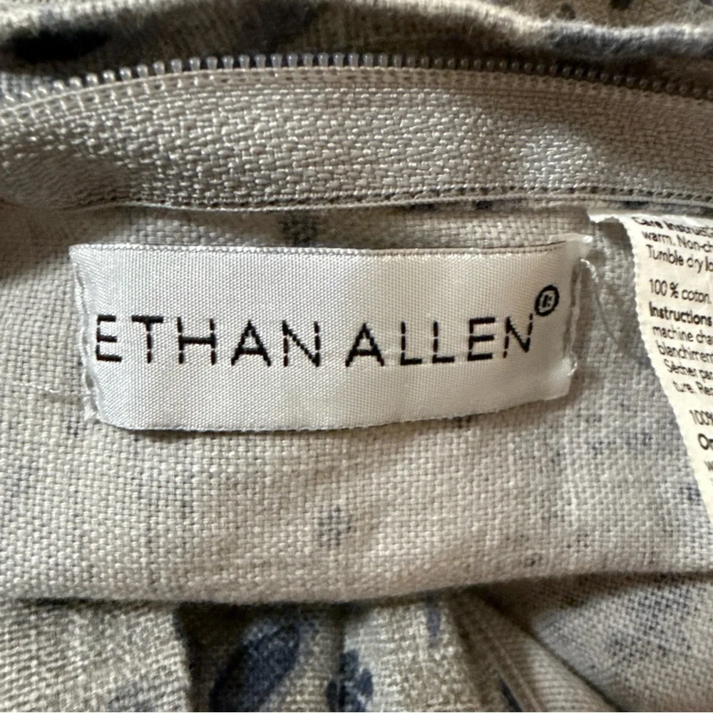 Ethan‎ Allen Queen Duvet Cover Blue Gray Paisley 90
