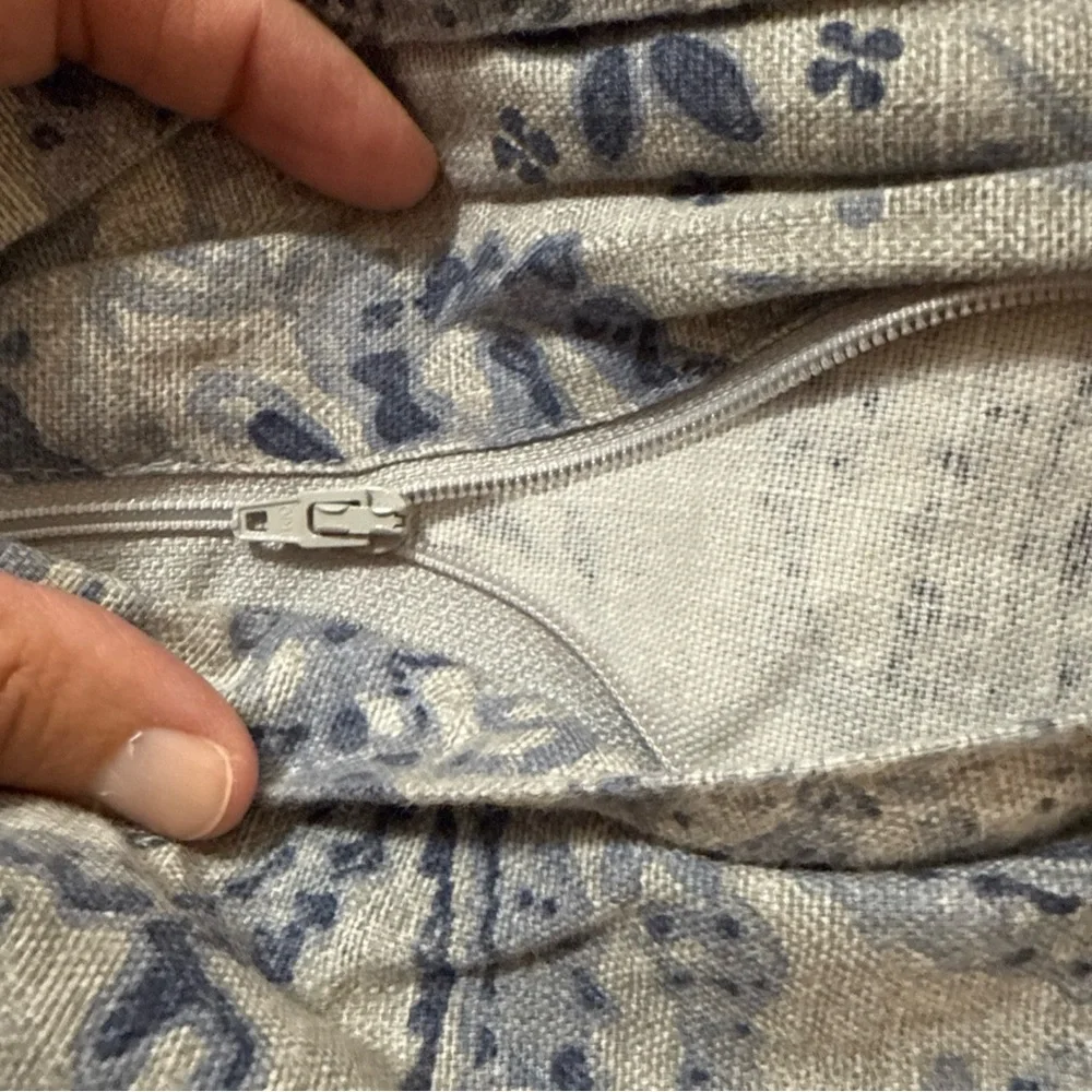 Ethan‎ Allen Queen Duvet Cover Blue Gray Paisley 90