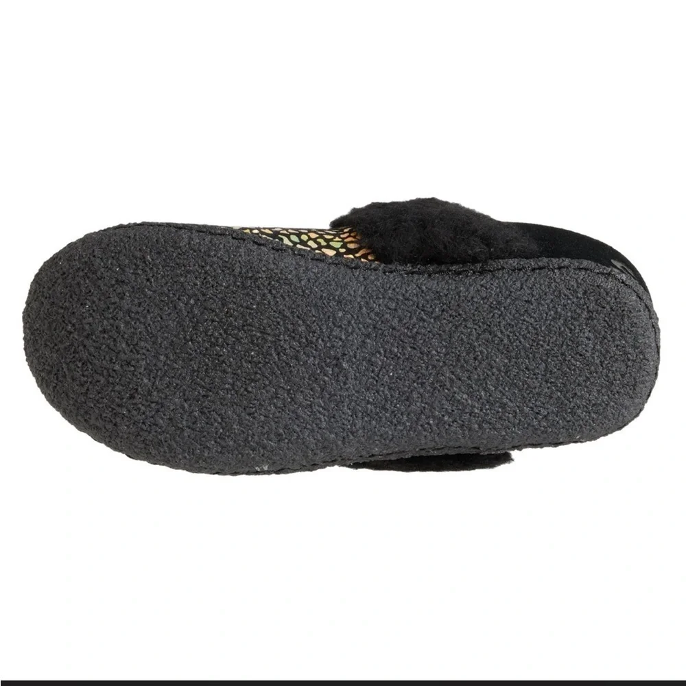 Sorel Boys Girls 3C Nakiska Slide II Slippers - Suede Black Pattern NWT