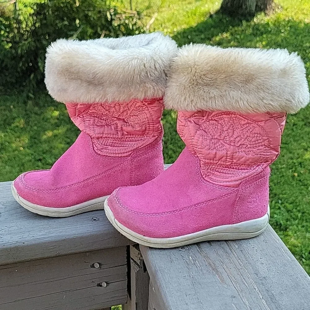 Timberland HLBRY pink toddler boots size 7