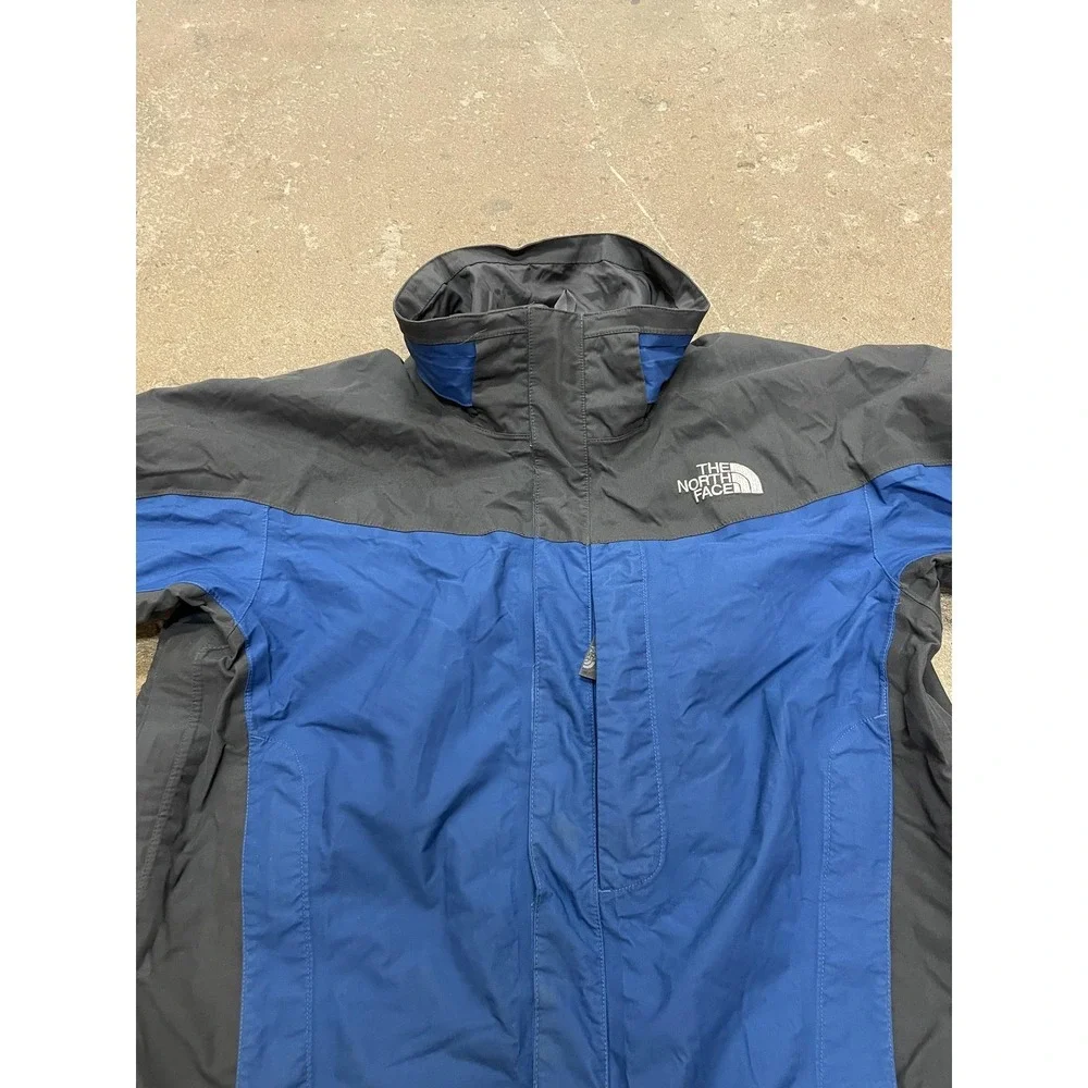 The North Face Jacket Mens Medium Blue Black HyVent‎ Waterproof Hooded Shell