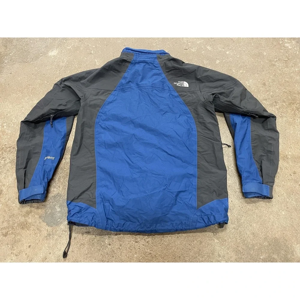The North Face Jacket Mens Medium Blue Black HyVent‎ Waterproof Hooded Shell