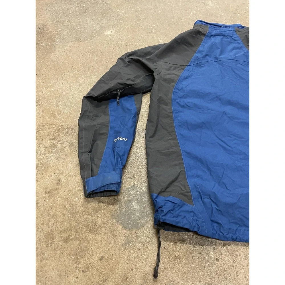 The North Face Jacket Mens Medium Blue Black HyVent‎ Waterproof Hooded Shell