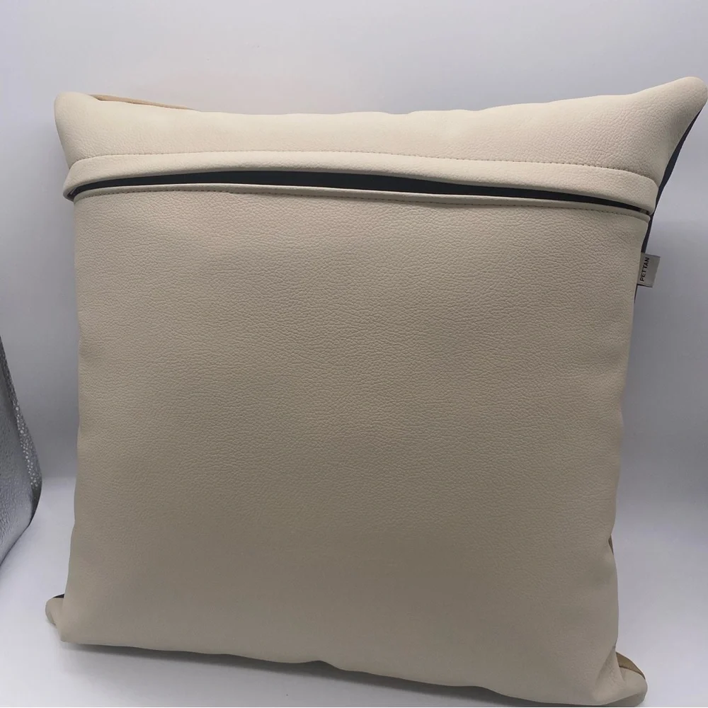 NEW Real Leather Luxury Pillow Cover (Insert not Include ).Size 18x18.