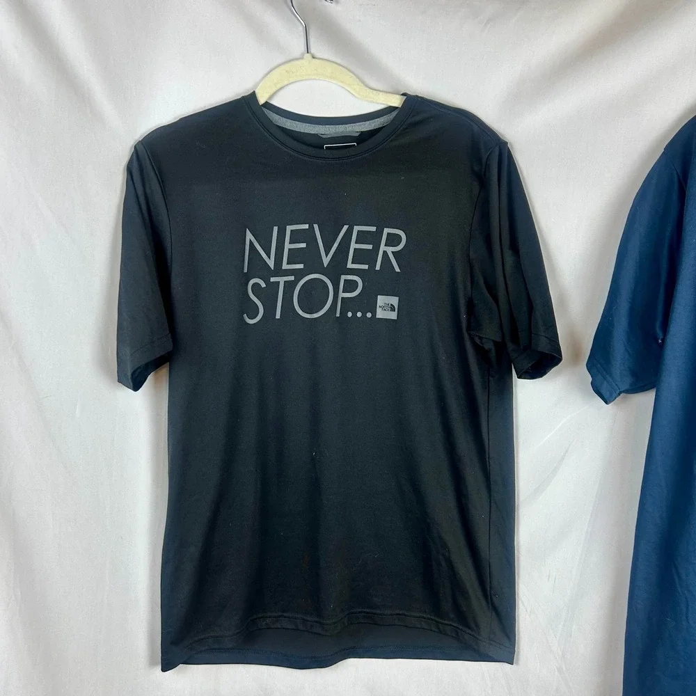 The North Face Mens FlashDry Graphic T-Shirt Bundle Pack of 2 Blue Black Small