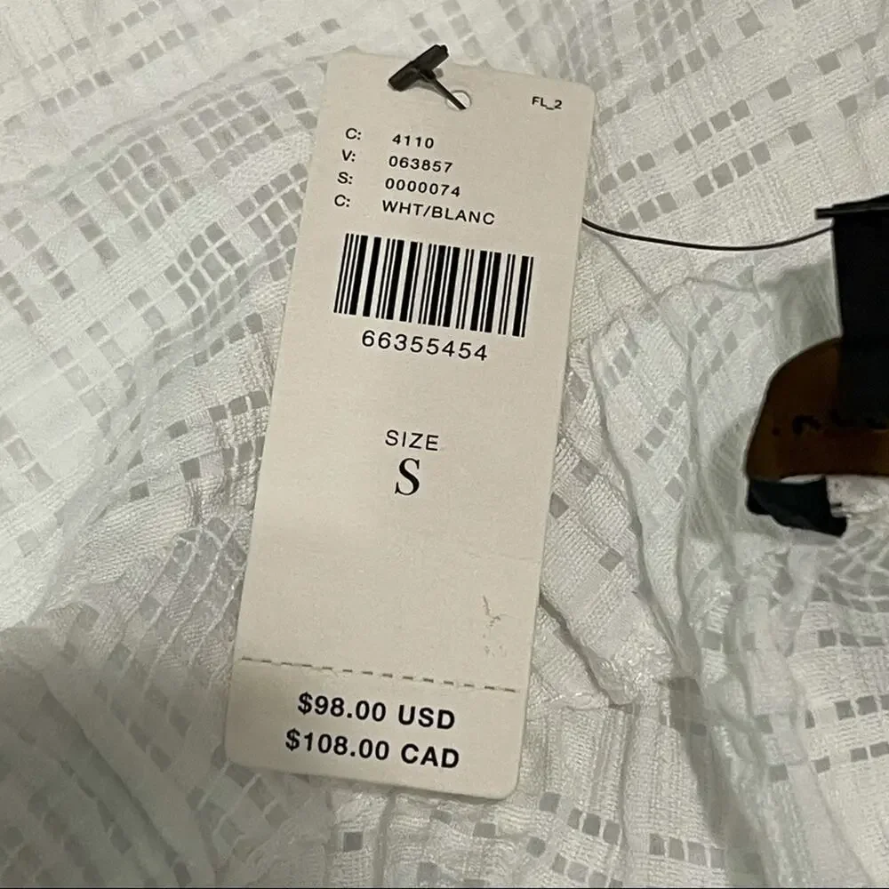 Anthropologie Current Air Blouse One Shoulder White Size Small NEW