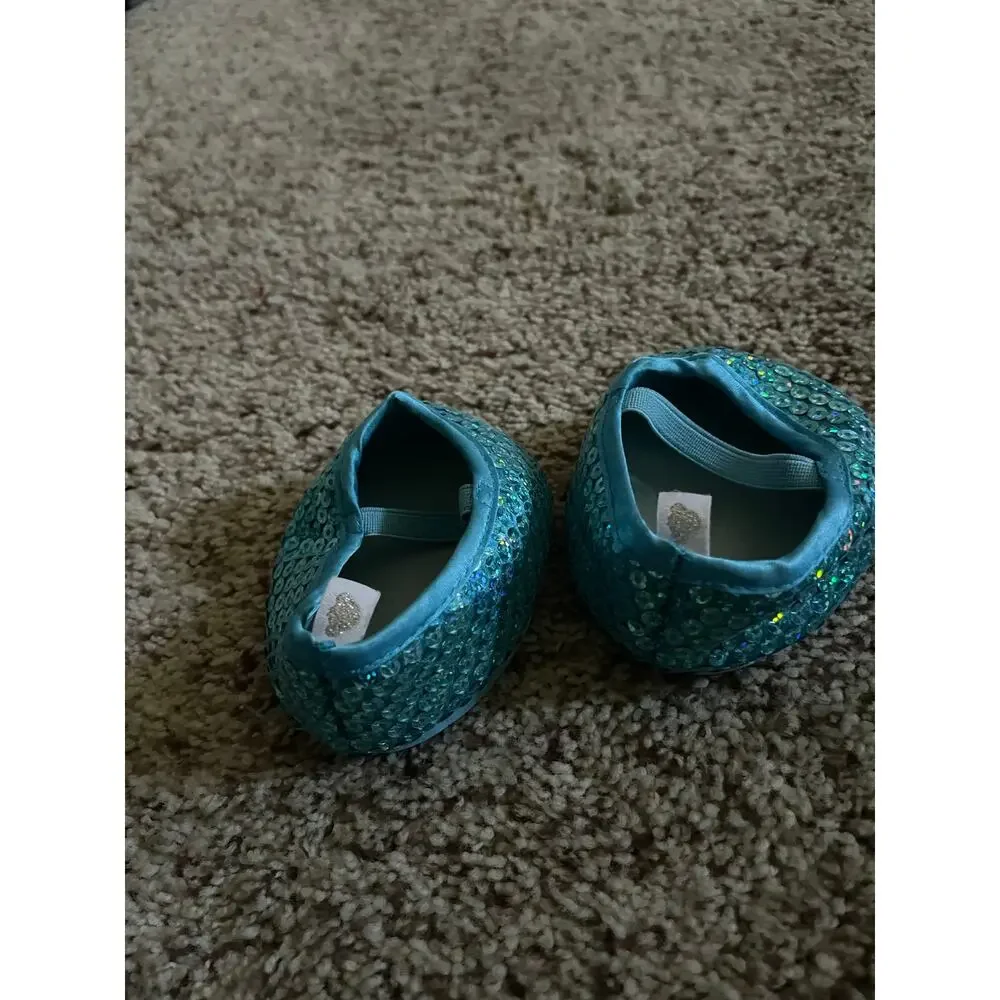 Build a Bear blue sequined sparkly shoes
