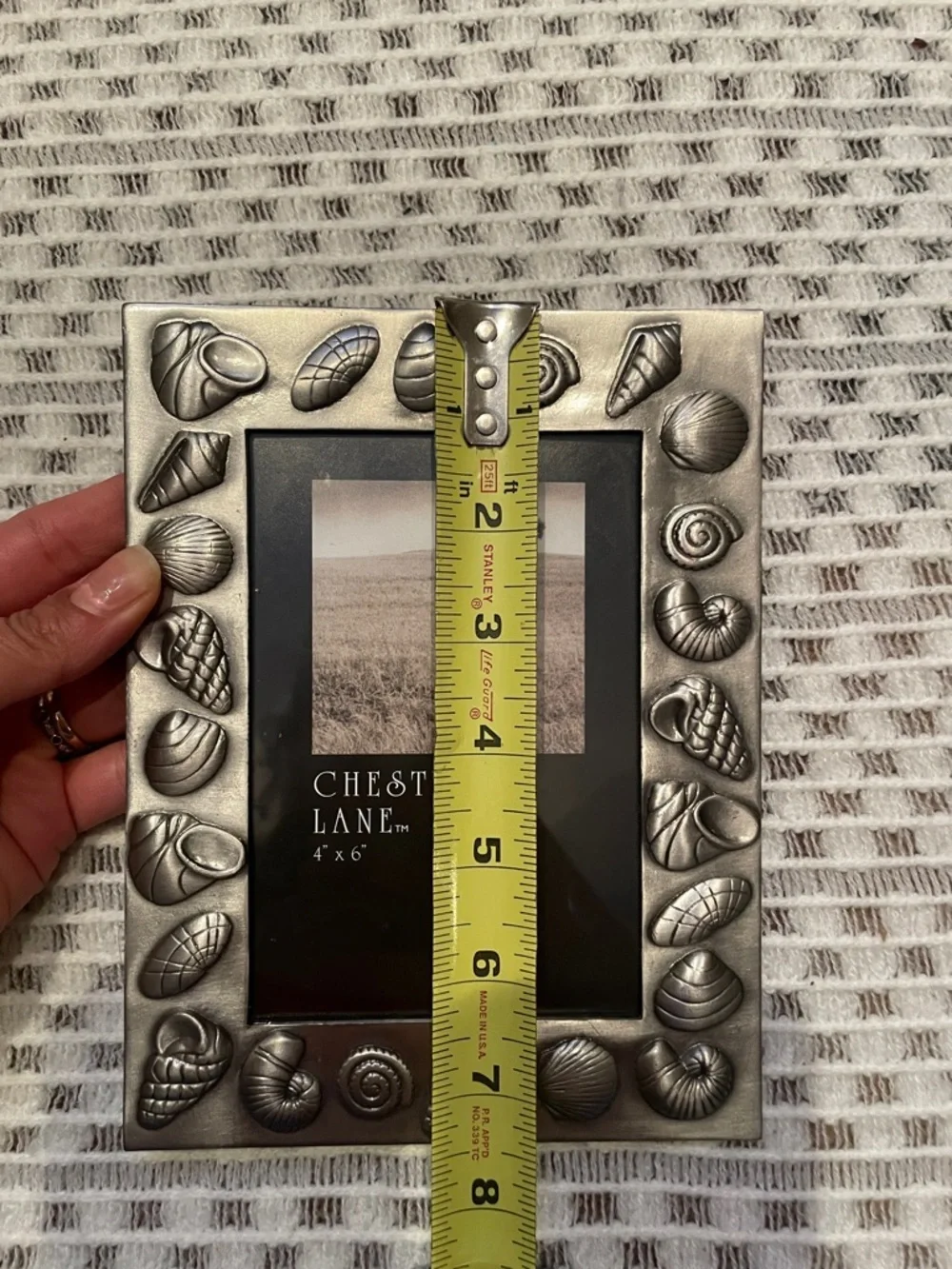 NWOT Pewter Seashell 4x6 Picture Frame - Nautical Coastal Beach Decor
