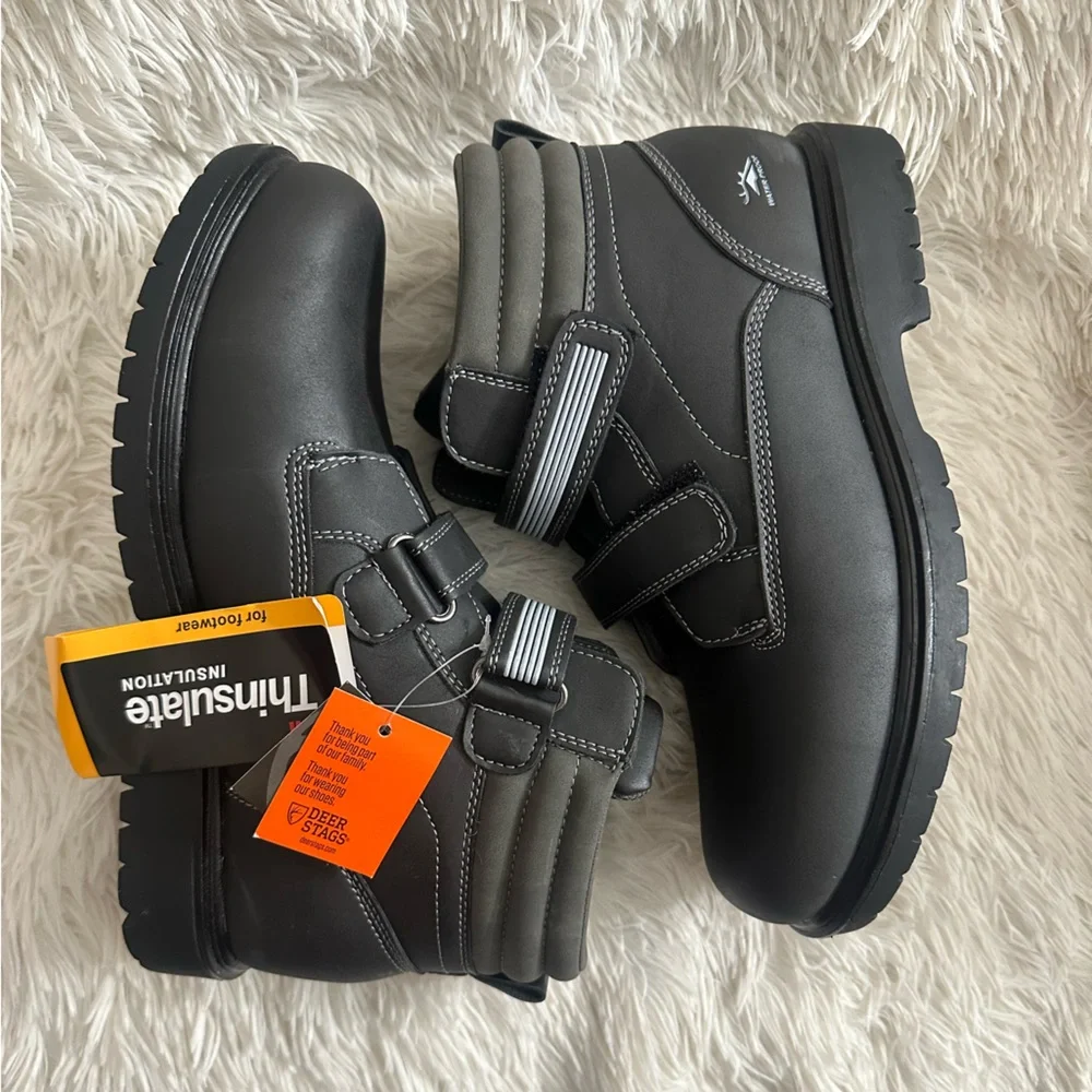 Deer Stags Marker Black Waterproof Boots - Big Kids' Size 7 - NWT