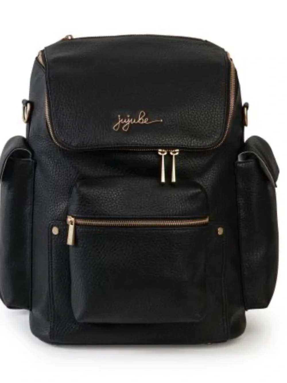 Ju-Ju-Be Black Pebbled Forever Backpack with Gold Hardware