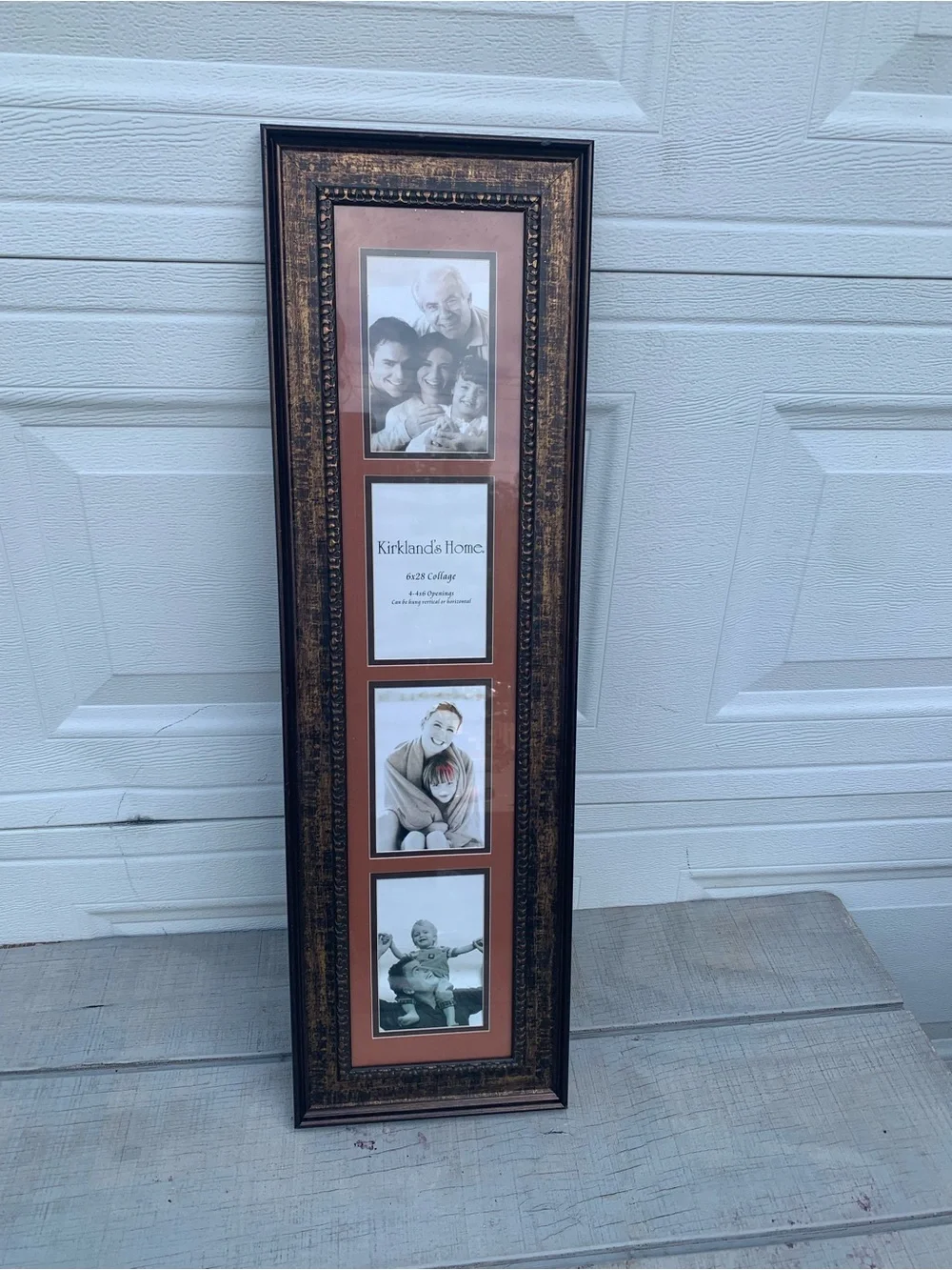 Kirkland's Home 6x28 bronze collage wall frame. Holds four 4x6 family photos