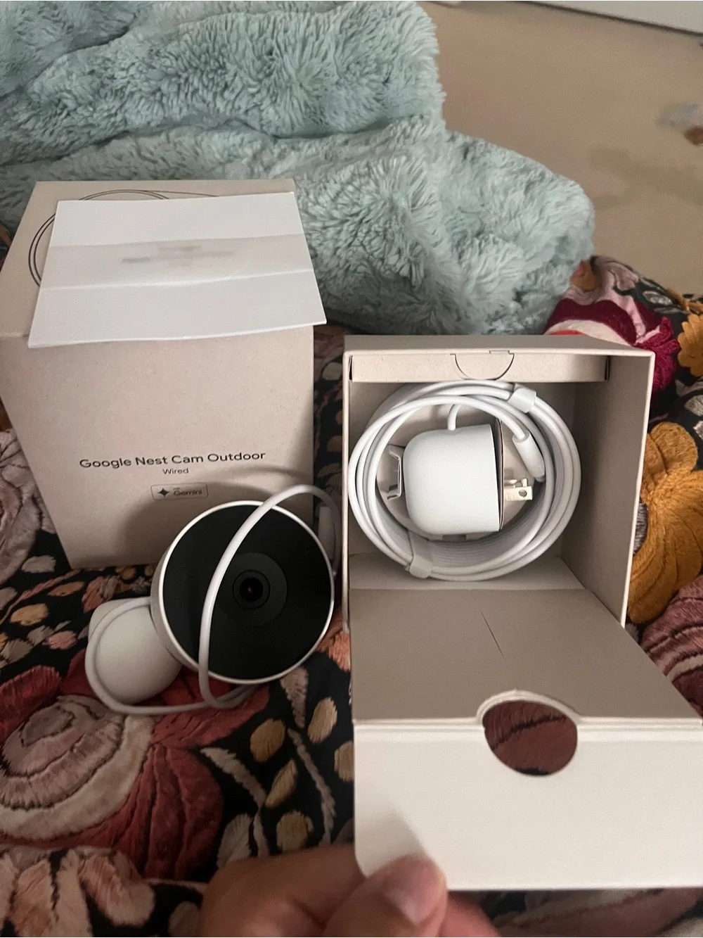 google Nest Cam Outdoor Wired — White and Black Face