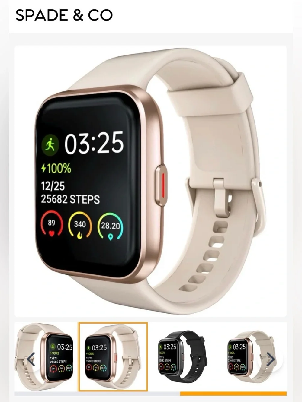 Spade & Co Rose Gold Health Smartwatch