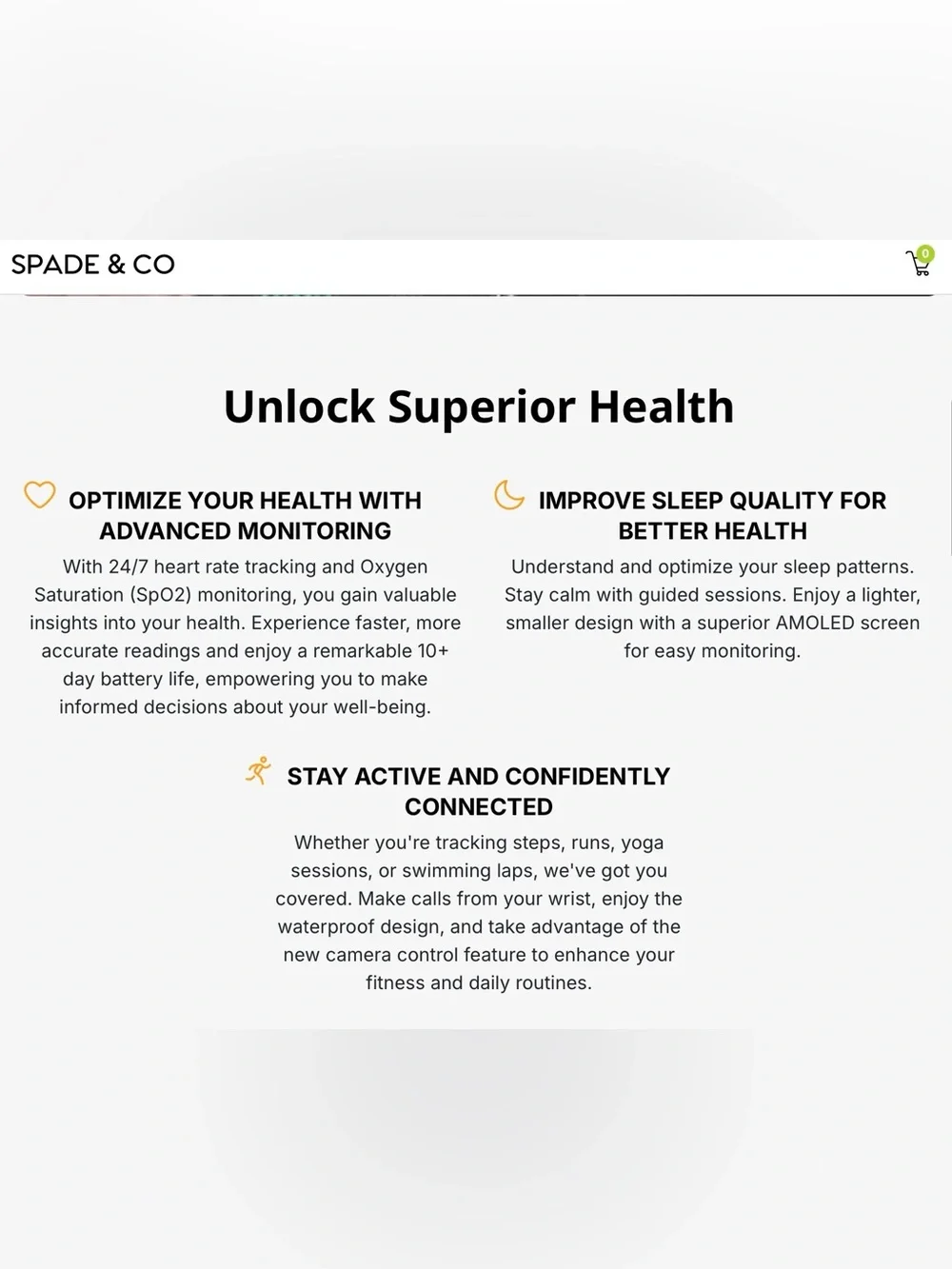 Spade & Co Rose Gold Health Smartwatch