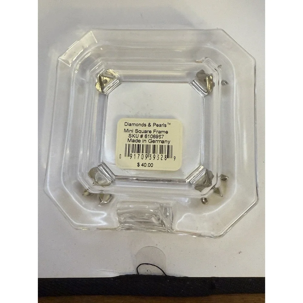 Lenox‎ Pave Jewels Diamonds & Pearls Mini Square Crystal Frame w/Box