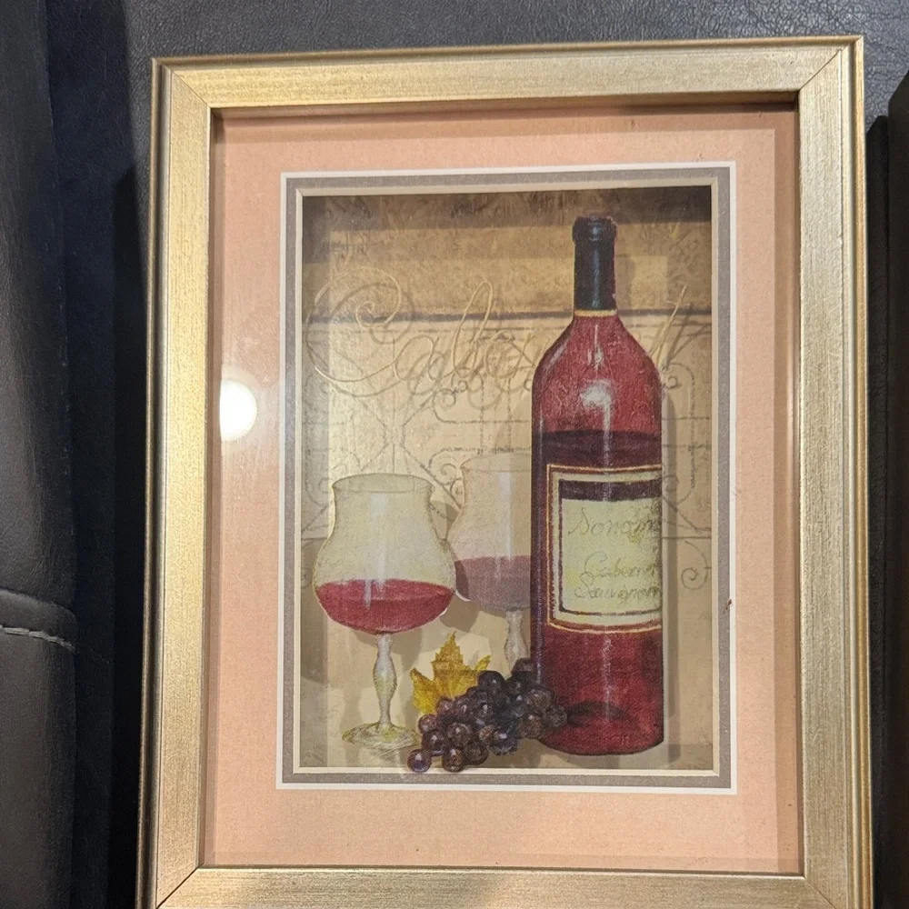 Framed Wine Art Prints with Gold Frames