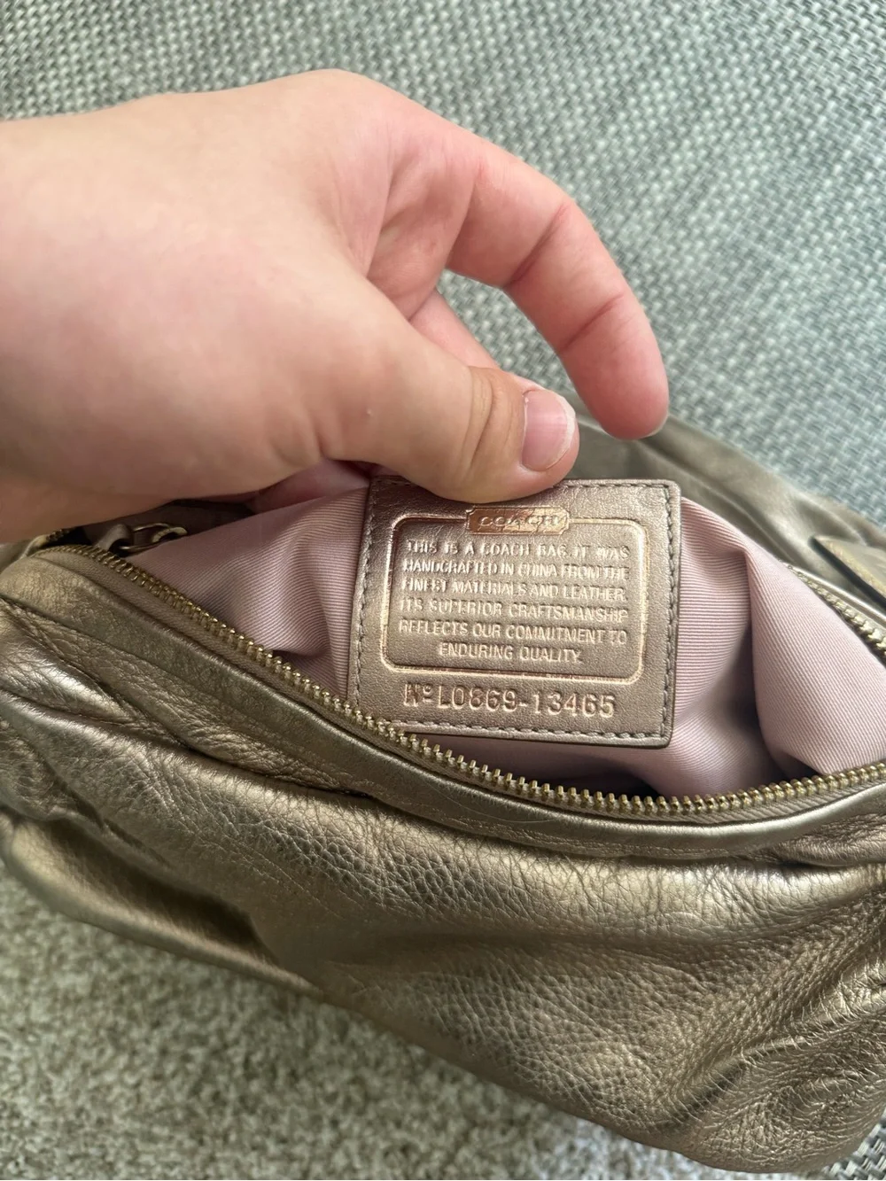 Coach metallic bronze