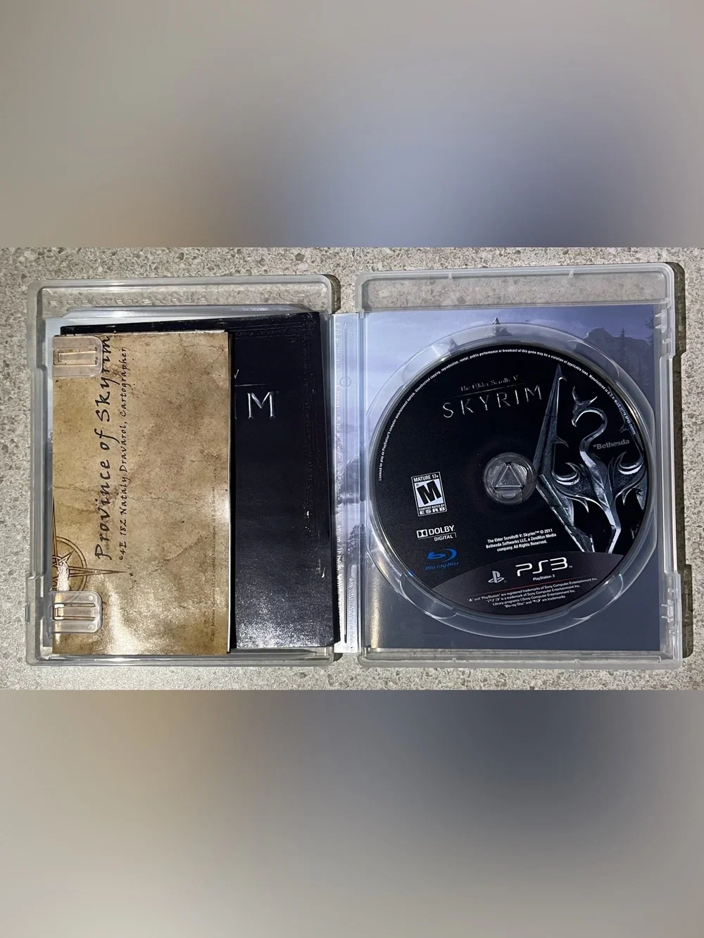 Bethesda The Elder Scrolls V: Skyrim (Sony PlayStation 3, 2011) PS3 Map & Manual