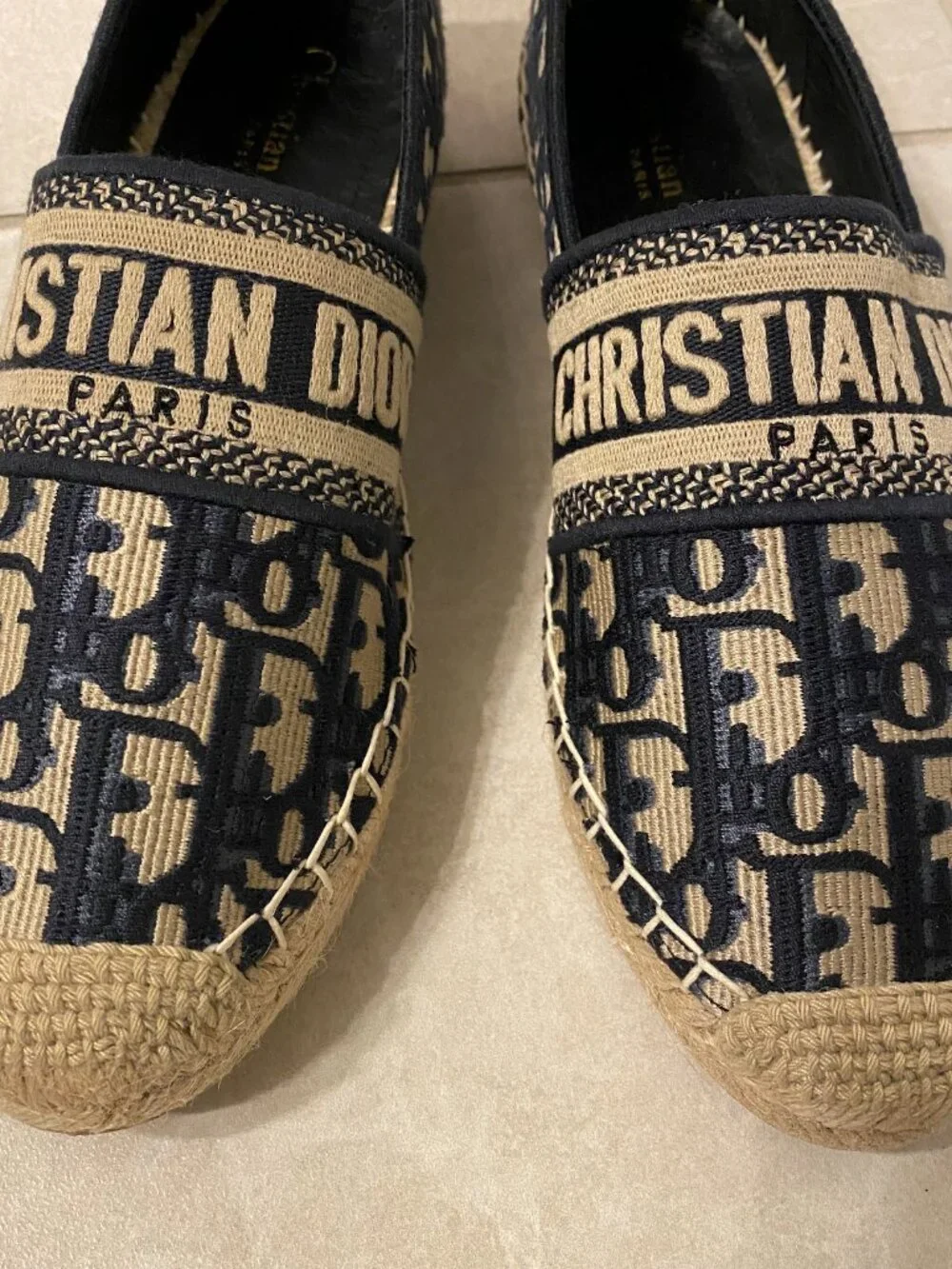 Dior Granville Espadrille Deep Blue Dior Oblique Embroidered Cotton