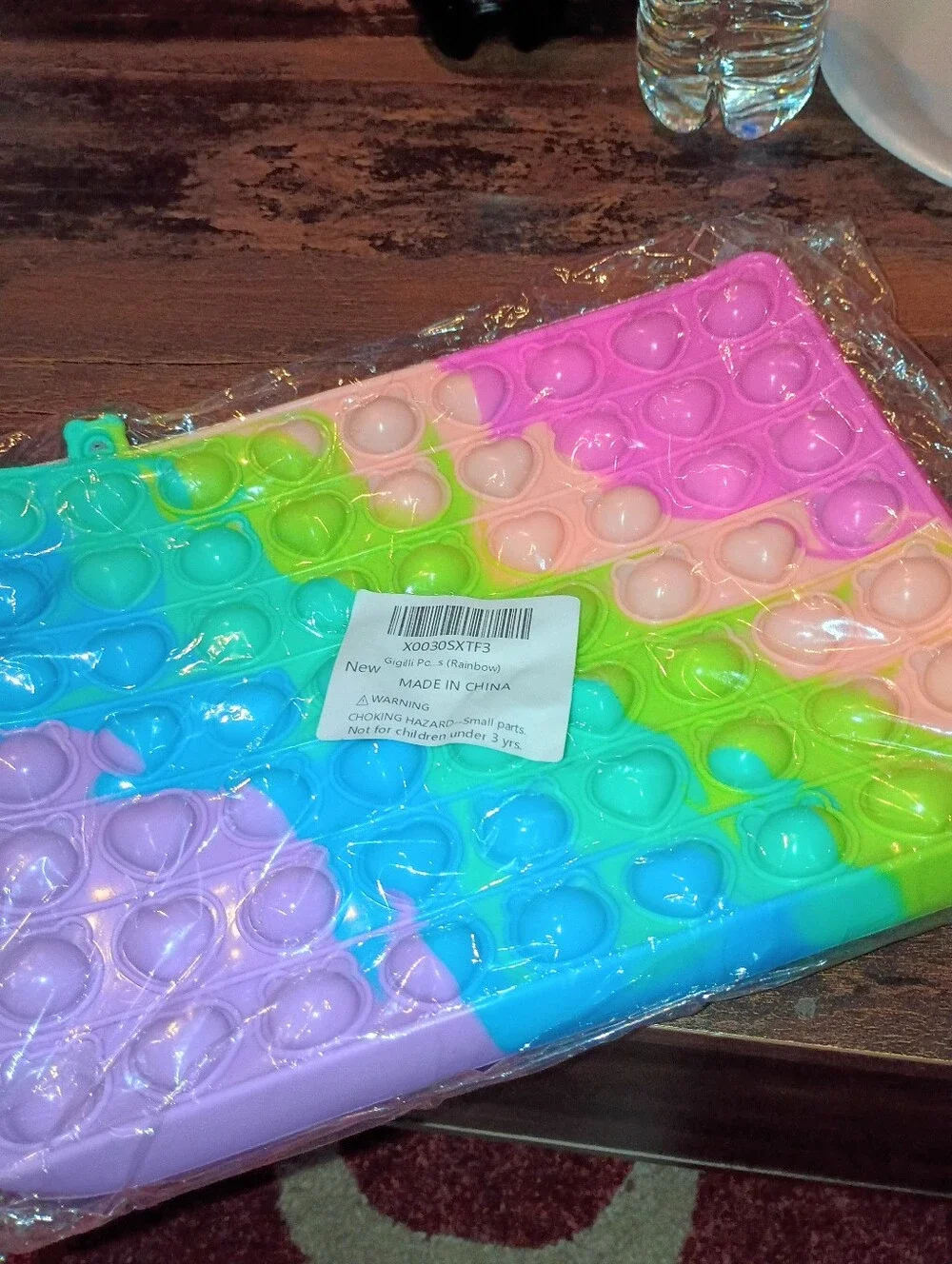 NEW Rainbow Heart Pop Fidget Silicone Tablet Case