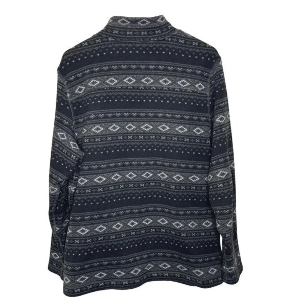The North Face Tsillan 1/4 Zip Fleece Mens‎ XL Aztec/Nordic Pattern Black/Gray