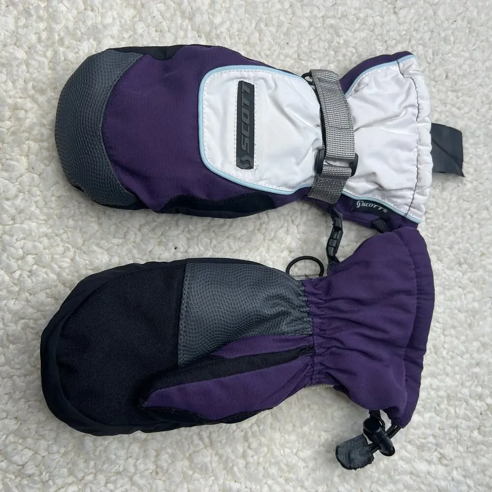 Scott Purple White Ski Gloves Medium 5.5