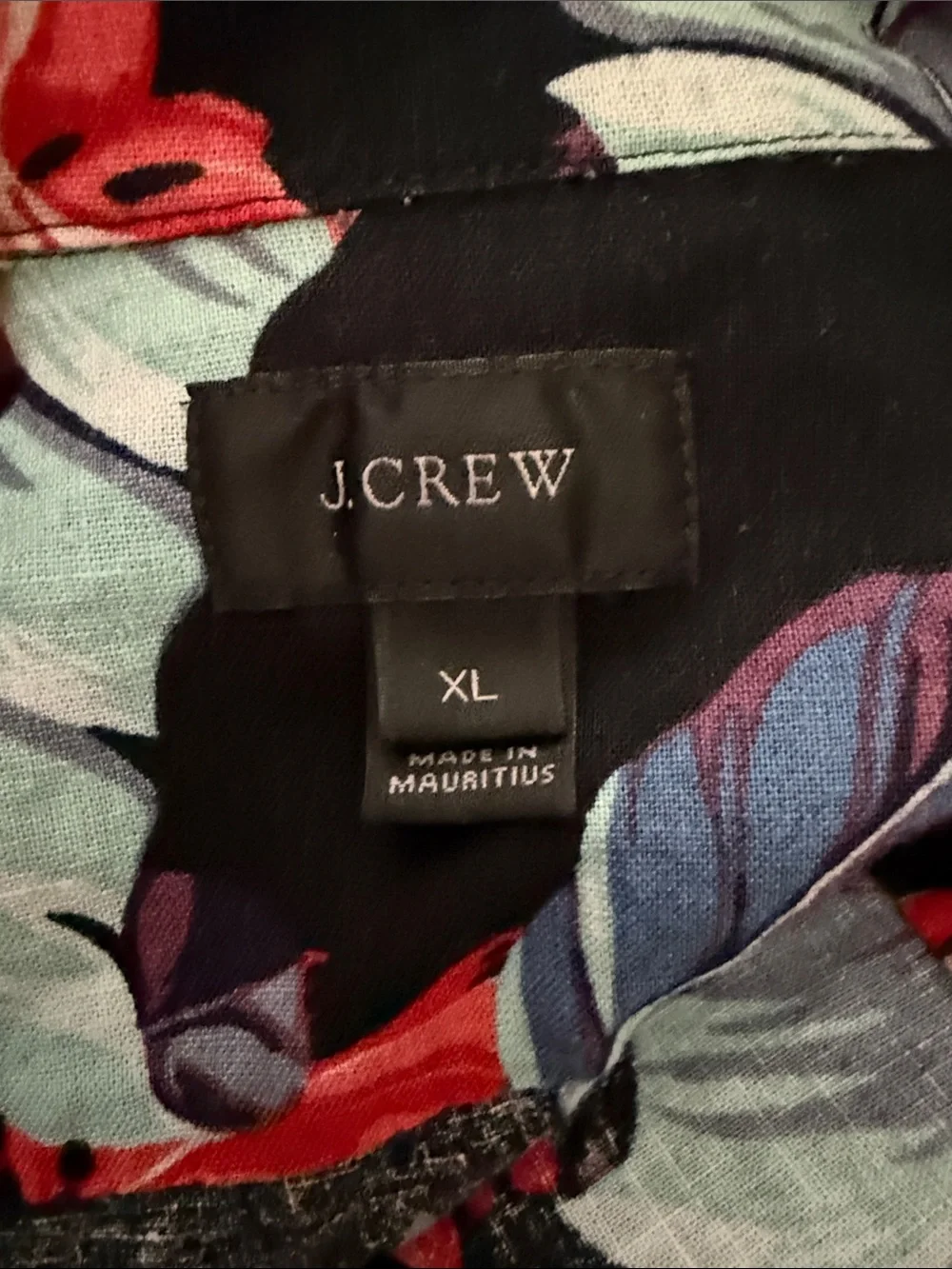 J Crew Mid-Y2K Hawaiian Aloha Floral Tropical Resort Button Up Linen Camp Shirt