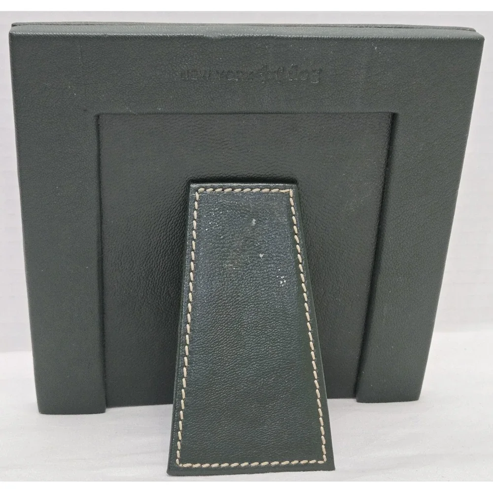 New York Dog Two-Tone Brown Leather Dog Bone Photo Frame - Rare